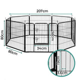 i.Pet 8 Panel Pet Dog Playpen Puppy Exercise Cage Enclosure Fence Play Pen 80x80cm - Pet And Farm