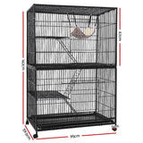 i.Pet 4 Level Rabbit Cage Bird Ferret Parrot Aviary Cat Hamster Castor 142cm - Pet And Farm