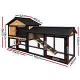 i.Pet Chicken Coop Rabbit Hutch Wooden Cage Pet Hutch 165cm x 52cm x 86cm - Pet And Farm