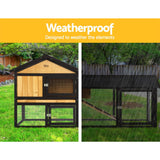 i.Pet Chicken Coop Rabbit Hutch Wooden Cage Pet Hutch 165cm x 52cm x 86cm - Pet And Farm