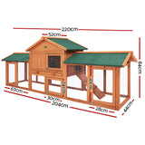 i.Pet Rabbit Hutch Hutches Large Metal Run Wooden Cage Chicken Coop Guinea Pig - Pet And Farm