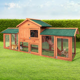 i.Pet Rabbit Hutch Hutches Large Metal Run Wooden Cage Chicken Coop Guinea Pig - Pet And Farm