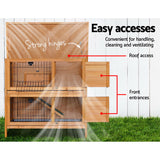 i.Pet Rabbit Hutch 91.5cm x 45cm x 82cm Chicken Coop Large Wooden House Run Cage Pet Bunny - Pet And Farm