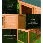 i.Pet Rabbit Hutch Wooden Pet Chicken Coop 100cm Tall - Pet And Farm 