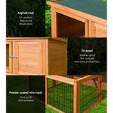 i.Pet Rabbit Hutch Wooden Pet Chicken Coop 100cm Tall - Pet And Farm