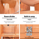i.Pet Rabbit Hutch Hutches Large Metal Run Wooden Cage Chicken Coop Guinea Pig - Pet And Farm