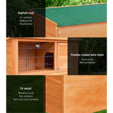 i.Pet Rabbit Hutch Hutches Large Metal Run Wooden Cage Chicken Coop Guinea Pig - Pet And Farm
