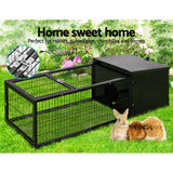 i.Pet Rabbit Cage Hutch Cages Indoor Outdoor Hamster Enclosure Pet Metal Carrier 122CM Length - Pet And Farm