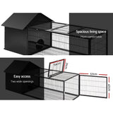 i.Pet Rabbit Cage Hutch Cages Indoor Outdoor Hamster Enclosure Pet Metal Carrier 162CM Length - Pet And Farm