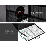 i.Pet Rabbit Cage Hutch Cages Indoor Outdoor Hamster Enclosure Pet Metal Carrier 162CM Length - Pet And Farm