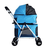 i.Pet Pet Stroller Dog Pram Large Cat Carrier Travel Foldable 4 Wheels Double - Pet And Farm