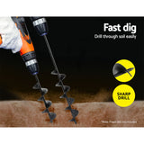 Giantz Power Garden Spiral Auger Hole Digger Earth Drill Bit Φ75x300 & 600mm - Pet And Farm