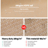 Instahut 3 x 3 x 3m Triangle Shade Sail Cloth - Sand Beige - Pet And Farm