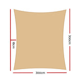 Instahut 280gsm 3x3m Sun Shade Sail Canopy Rectangle - Pet And Farm