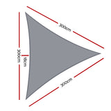 Instahut Sun Shade Sail Cloth Shadecloth Triangle Canopy Awning 280gsm 3x3x3m Grey - Pet And Farm