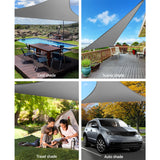 Instahut Sun Shade Sail Cloth Shadecloth Triangle Canopy Awning 280gsm 3x3x3m Grey - Pet And Farm
