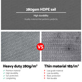 Instahut Sun Shade Sail Cloth Shadecloth Triangle Canopy Awning 280gsm 3x3x3m Grey - Pet And Farm