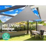 Instahut Sun Shade Sail Cloth Shadecloth Triangle Canopy Awning 280gsm 3x3x3m Grey - Pet And Farm