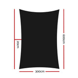 Instahut 280gsm 3x6m Sun Shade Sail Canopy Rectangle - Pet And Farm