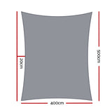Instahut Sun Shade Sail Cloth Shadecloth Outdoor Canopy Rectangle 280gsm 4x5m - Pet And Farm