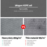 Instahut Sun Shade Sail Cloth Shadecloth Outdoor Canopy Rectangle 280gsm 4x5m - Pet And Farm