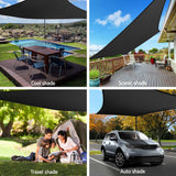Instahut 4x6m Shade Sail Sun Shadecloth 280gsm Black - Pet And Farm