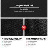 Instahut 4x6m Shade Sail Sun Shadecloth 280gsm Black - Pet And Farm