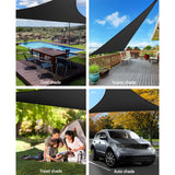 Instahut Sun Shade Sail Canopy Triangle 280gsm 5x5x5m Black - Pet And Farm