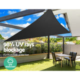 Instahut Sun Shade Sail Canopy Triangle 280gsm 5x5x5m Black - Pet And Farm