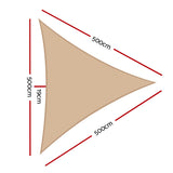 Instahut Sun Shade Sail Canopy Triangle 280gsm 5x5x5m - Pet And Farm