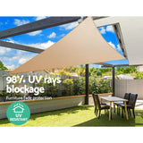 Instahut Sun Shade Sail Canopy Triangle 280gsm 5x5x5m - Pet And Farm