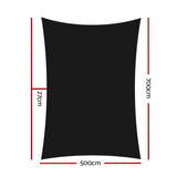Instahut 280gsm 5x7m Sun Shade Sail Canopy Rectangle - Pet And Farm