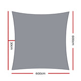 Instahut Sun Shade Sail Cloth Shadecloth Outdoor Canopy Square  280gsm 6x6m - Pet And Farm
