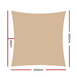 Instahut 6x6m 280gsm Shade Sail Sun Shadecloth Canopy Square - Pet And Farm