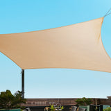 Instahut Shade Sail Cloth Rectangle Shadesail Heavy Duty Sand Sun Canopy 3x5m - Pet And Farm