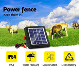 Giantz 4km Electric Fence Energiser Solar Energizer Charger Farm Animal 0.13J - Pet And Farm