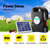 Giantz 20km Electric Fence Energiser Solar Energizer Charger Farm Animal 1.2J - Pet And Farm