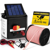 Giantz 5km Solar Electric Fence Energiser Charger with 400M Tape and 25pcs Insulators - Pet And Farm