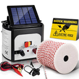Giantz 8km Solar Electric Fence Energiser Charger with 500M Tape and 25pcs Insulators - Pet And Farm