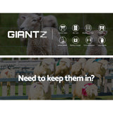 Giantz 8km Solar Electric Fence Energiser Charger with 500M Tape and 25pcs Insulators - Pet And Farm