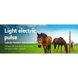 Giantz 8KM Solar Electric Fence Energiser Energizer 0.3J + 2000M Poly Fencing Wire Tape - Pet And Farm