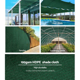 Instahut 90% Sun Shade Cloth Shadecloth Sail Roll Mesh 1.83x20m 195gsm Green - Pet And Farm