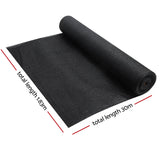 Instahut 50% Sun Shade Cloth Shadecloth Sail Roll Mesh 1.83x30m 100gsm Black - Pet And Farm