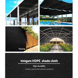 Instahut 50% Sun Shade Cloth Shadecloth Sail Roll Mesh 1.83x30m 100gsm Black - Pet And Farm