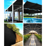Instahut 50% UV Sun Shade Cloth Shadecloth Sail Roll Mesh Garden Outdoor 1.83x50m Black - Pet And Farm