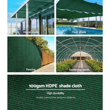 Instahut 50% Sun Shade Cloth Shadecloth Sail Roll Mesh 3.66x20m 100gsm Green - Pet And Farm