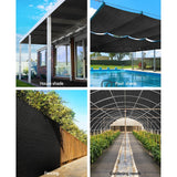 Instahut 3.66x30m 30% UV Shade Cloth Shadecloth Sail Garden Mesh Roll Outdoor Black - Pet And Farm