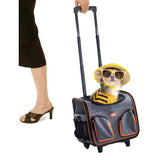 Pet Trolley Dog Cat Puppy Travel Wheeled Cart Portable Foldable Carrier Green - Pet And Farm