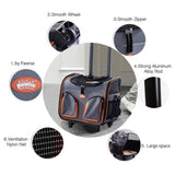 Pet Trolley Dog Cat Puppy Travel Wheeled Cart Portable Foldable Carrier Green - Pet And Farm