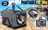 Paw Mate Grey Portable Soft Dog Cage Crate Carrier L - Pet And Farm